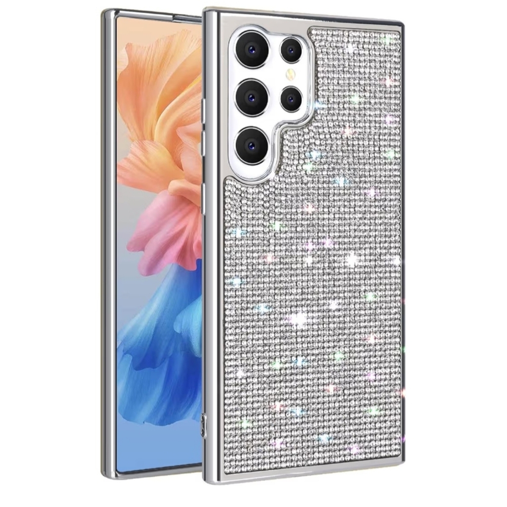 Silver Rhinestone Protective Case For Samsung Galaxy S23Ultra